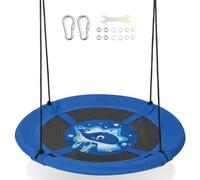 COSTWAY Altalena a Nido da 102 cm per Bambini, Altalena Rotonda con Corde Regolabili, Ideale per Cortile e Giardino, Capacità di Carico 100 kg (Balena)