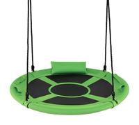 COSTWAY Altalena a Nido per Bambini, Altalena Rotonda con Corde Regolabili in Altezza, Cuscino e Maniglia, Ideale per Cortile e Giardino, Capacità di Carico 150 kg (Verde)