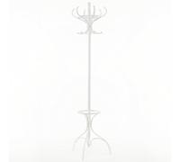COSTWAY Appendiabiti da Terra, Attaccapanni in Legno con 12 Ganci, Appendi Cappotti, Porta Cappotti da Ingresso, 182 x 48 x 48 cm, Capacità carico 10 kg (Bianco stile 2)