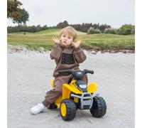 Costway ATV elettrico per bambini licenziato CAT con suono del clacson, ATV elettrico per bambini e ruote filettate da 18 a 36 mesi Giallo
