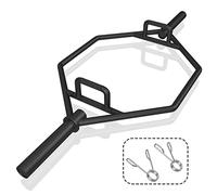 COSTWAY Barra della Trappola Olimpica, Barra Esagonale Pieghevole con Manici Zigrinati, Manicotti 25 cm e Molle, Olympic Hex Trap Bar per Sollevamento Pesi e Bodybuilding, Carico 363 kg (Nero)