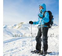 Costway Bastoncini da trekking e borsa per trasporto per uomini telaio in alluminio, Set di racchette da neve con sistema 78 cm Argento