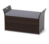 COSTWAY Baule da Giardino 260 L in Rattan PE, Cassapanca Contenitore da Esterno con Cuscino e Maniglie Laterali, per Interni e Esterni, 125 x 56 x 71 cm (Modello 10)
