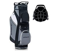 COSTWAY Borsa da Golf con 14 Divisori, Sacca per Mazze da Golf con Borsa Termica, Cappuccio Impermeabile, Maniglie e Tracolla, Ideale per Uomini e Donne, Nero e Grigio