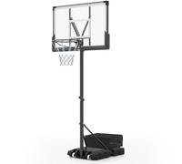 COSTWAY Canestro da Basket Regolabile 125-305 cm in Altezza per Adulti, Canestro con Piantana a Ruote, Canestro con Asta e Base Riempibile per Interno ed Esterno, Nero
