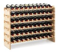 COSTWAY Cantinetta Portabottiglie Vino, Portabottiglie di Vino da 60 Bottiglie a 6 Ripiani, Scaffale Portavino da Terra per Cucina, Cantina e Ristorante (60 Bottiglie)