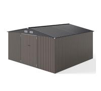 COSTWAY Capanno da Giardino 12,25㎡, Casetta Porta Attrezzi con Tetto Inclinato, Porte Bloccabili e Chiavi e 4 Ventilazioni, in Metallo Zincato Resistente alle Intemperie, 350 x 350 x 198 cm