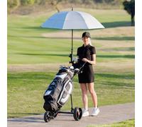 Costway Carrello da golf in ferro pieghevole e borsa da golf leggera e di grande capacità, Carrello da golf e borsa da golf portatile