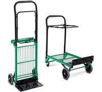 COSTWAY Carrello per Trasporto Pieghevole, 2 in 1, Portapacchi Carrello per Trasporto di Sacchi in Acciaio, Altezza Regolabile, capacità di Carico Fino a 90 kg