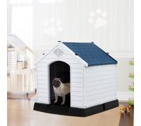 Costway Casetta impermeabile e ventilata per cani, Cuccia con valvole d’aria e pavimento rialzato
