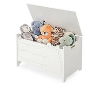 COSTWAY Cassapanca Contenitore per Bambini, Cassapanca Portagiochi in Legno con Coperchio Apribile, Baule Portagiocattoli per Cameretta dei Bambini, 60 x 33 x 37,5 cm (Bianco)