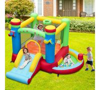 Costway Castello gonfiabile a tema musicale per bambini con scivolo, Gonfiabile interattivo per giardino Colorato