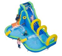 COSTWAY Castello Gonfiabile Per Bambini, Con Scivolo, Piscina e Muro Arrampicante, Per 4 Bambini 4-12anni, Con Borsa di Trasporto e Kit di Riparazione, Regalo Perfetto per Bambini (Senza soffiatore)