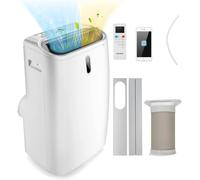 COSTWAY Condizionatore Portatile Caldo e Freddo, 14000BTU/4,1 kW, 5 in 1 Con Raffreddamento, Riscaldamento, Ventola, Deumidificazione e Modalità Notturna, 24H Timer, R290 (14000BTU|28m²+)