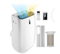 COSTWAY Condizionatore Portatile Caldo e Freddo, 16000BTU/4,7 kW, 5 in 1 Con Raffreddamento, Ventola, Riscaldamento, Deumidificazione e Modalità Notturna, 24H Timer, R290 (16000BTU|35m²+)