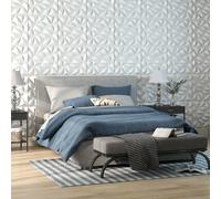 Costway Confezione da 40 pezzi di pannelli murali 3D in PVC per pittura e taglio fai-da-te, Pannelli quadrati adesivi Bianco