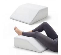 COSTWAY Cuscino per Gambe, Cuscino a Cuneo di Memory Foam, con Rivestimento Traspirante Smontabile, Cuneo in Schiuma per Dopo un Intervento Chirurgico Gravidanza e Lesione (Bianco)