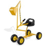 COSTWAY Escavatore per Bambini, Scavatore per Sabbiera con Comandi a 2 Mani e Pala Flessibile, Sedile Rotante a 360°, 4 Ruote, Ideale per Bambini 3 Anni+ (Giallo)