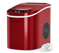 COSTWAY Fabbricatore di Ghiaccio 12kg/24h, Macchine per Cubetti di Ghiaccio, Produttore per Ghiaccio con Serbatoio 2,2L (Rosso)