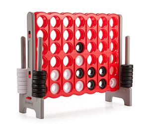 COSTWAY Forza 4 Gigante da Interno ed Esterno, Forza Quattro per Bambini e Adulti con 42 Anelli Giganti e Dispositivo di Scorrimento a Sgancio Rapido, Perfetto per Feste e Vacanze