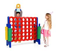COSTWAY Forza 4 Gigante Mega 4 in Linea Quattro Insieme, Gioco da Tavolo Gioco di Fila per Bambini, 120 x 42 x 104 cm (Blu)