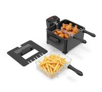 COSTWAY Friggitrice ad Olio 5 L, con 1 Cestello Grande e 2 Piccoli, Temperatura e Timer Regolabili, Friggitrice Elettrica Smontabile con Protezione dal Surriscaldamento, Potenza 1700 W