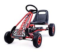 COSTWAY Go Kart a Pedali per Bambini, con Sedile Regolabile e Freno a Mano, Go Kart Veicolo per Bambini 3-8 Anni, Portata Massima 30 kg (rosso)