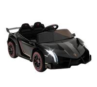 COSTWAY Lamborghini Macchina Elettrica per Bambini, Auto Elettrica Cavalcabile con Telecomando Luci LED, 3 Velocità, 3-6 km/h, per Bambini 3-8 Anni (Nero)