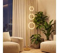Costway Lampada piantana da terra a 3 luci con interruttore a pedale 3 temperature di colore base ponderata collo d'oca, Lampada da lettura moderna
