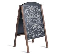 COSTWAY Lavagna Cavalletto, Lavagna da Esterno per Ristorante con 2 Facce in Legno Pieghevole per Messaggi Pubblicitari del Negozio (Medello 1)