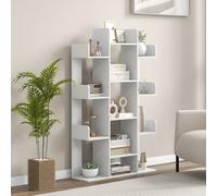 Costway Libreria ad albero decorativo autoportante con 13 ripiani aperti, Scaffale per libri da angolo alta 141cm Bianco