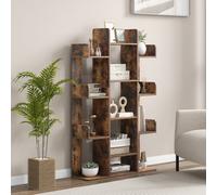 Costway Libreria ad albero decorativo autoportante con 13 ripiani aperti, Scaffale per libri da angolo alta 141cm Marrone