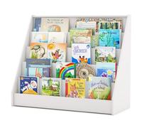 COSTWAY Libreria per Bambini a 5 Livelli, Scaffali Espositivi per Libri, Porta Riviste con Dispositivi Anti-ribaltamento per Cameretta dei Bimbi, Soggiorno, Asilo Nido, 91 x 38 x 76 cm (Bianco)