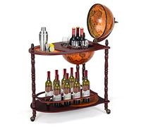 COSTWAY Mappamondo Bar con Ruote Mobili Porta Liquori Minibar Portabottiglie, 88 x 70 x 45 cm