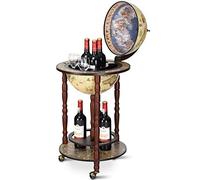 COSTWAY Mappamondo Bar con Ruote Mobili, Porta Liquori Stile Retrò (Beige 45 x 45 x 88cm)