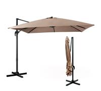 COSTWAY Ombrellone da Giardino, 300 x 300 cm, Ombrellone da Esterno con 3 Inclin