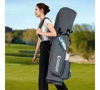 Costway Organizzatore portatile per mazze da golf con tasca frigo per uomo e donna, Borsa da golf per carrello con 14 scomparti Grigio