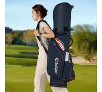Costway Organizzatore portatile per mazze da golf con tasca frigo per uomo e donna, Borsa da golf per carrello con 14 scomparti Blu Scuro