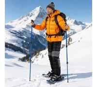 Costway Paio di racchette da neve kit in alluminio per ogni terreno, Paio di racchette da neve leggeri con bastoncini da trekking Blu