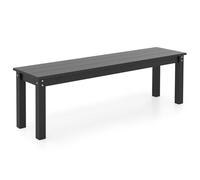 COSTWAY Panchina da Esterno in HDPE 140 x 35 x 45 cm, Panca da Giardino Senza Schienale per 2-3 Persone, Panchina dello Spogliatoio per Patio e Cortile, Portata 340 kg (Nero)