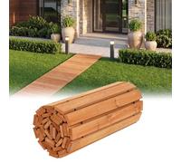 COSTWAY Passerella Arrotolabile per Giardino, Sentiero da Giardino con Filo di Ferro e Consistenza Antiscivolo Resistente alle Intemperie, Percorso in Legno per Cortile e Spiaggia (245 x 55 x 1,5 cm)