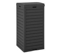 COSTWAY Pattumiera Differenziata da Esterno, Bidone Spazzatura Impermeabile con 1/2 Scomparti, Coperchio a Doppia Chiusura e Vassoio Estraibile e Maniglia (1, Nero, 118 L)