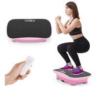 COSTWAY Pedana Vibrante Dimagrante, Piastra Vibrante con 10 Livelli di Vibrazione e Timer, Schermo, Telecomando, Superficie Antiscivolo e 4 Ventose, Allenamento Modellamento Muscolare (Rosa e nero)