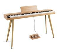 COSTWAY Pianoforte Digitale 88 Tasti Semipesati, Pianola Elettronica da Casa con Pedale, Supporto, Piano Full Size Regolabile con 800 Timbri, 600 Ritmi, 80 Brani per Principiante