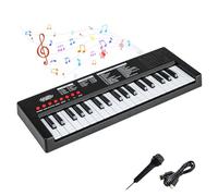 COSTWAY Pianoforte Digitale per Bambini a 37 Tasti, Pianola Portatile con 8 Ritmi, 8 Timbri e 22 Demo, Tastiera Musicale Educativo con Microfono e Cavo USB, per Bambini 3+ Anni (Nero)