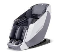 COSTWAY Poltrona Massaggiante 4D per Tutto il Corpo (Bianco) | Massaggiatore Elettrico a Pressione d'Aria con Pista SL, 24 Programmi, Rullo per Piedi, Funzione Calore, 54 Airbag e Voce AI
