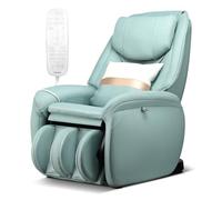 COSTWAY Poltrona Massaggiante Elettrica Shiatsu 8 Modalità, Poltrona Reclinabile con Riscaldatore Schienale, Rilevamento Automatico Spalle, Controllo Remoto, Ruote e Cuscino (Verde)