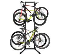 COSTWAY Portabici Verticale a 4 Posti, con 8 Ganci Regolabili e Rimovibili