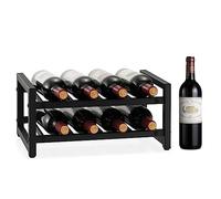 COSTWAY Portabottiglie per Vino in Metallo, Scaffale per Vino 8 Bottiglie con Piedini Regolabili e Superficie Antiruggine, per Cucina, Sala da Pranzo, Cantina, 42,5 x 24,5 x 20,5 cm