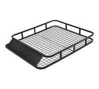 COSTWAY Portapacchi Auto Universale, Cesto Portapacchi Auto in Ferro, Bagagliera Auto Tetto 122,5 x 102 x 15 cm, Supporto 80kg, Nero (stile 2)